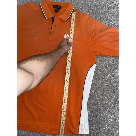 Clemson Tigers Shirt Mens XL Orange Striped Polo Short Sleeve NCAA‎ College - Picture 7 of 9